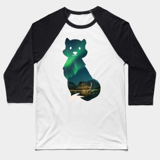 Fox cityscape - Aurora Borealis Baseball T-Shirt